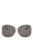 Main View - Click To Enlarge - LINDA FARROW - Double frame suspended acetate titanium sunglasses