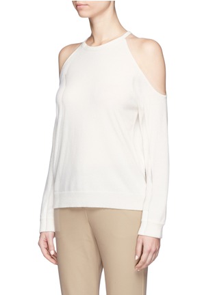 Front View - Click To Enlarge - THEORY - 'Toleema B' cold shoulder cashmere sweater