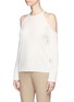 Front View - Click To Enlarge - THEORY - 'Toleema B' cold shoulder cashmere sweater