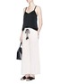 Figure View - Click To Enlarge - THEORY - 'Laudine PM' drawstring wide leg pants
