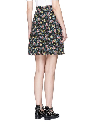 Back View - Click To Enlarge - SAINT LAURENT - Wild flower print sable crepe skirt