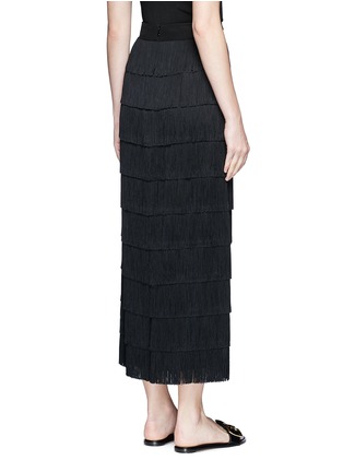 Back View - Click To Enlarge - STELLA MCCARTNEY - 'Annika' tiered fringe silk maxi skirt