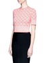 Figure View - Click To Enlarge - ALEXANDER MCQUEEN - Check jacquard effect knit cropped sweater