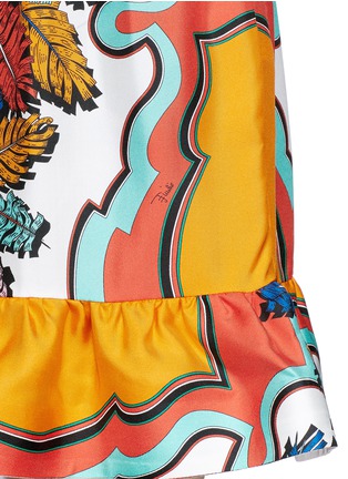 Detail View - Click To Enlarge - EMILIO PUCCI - 'Bermuda Piscina' print ruffle cuff silk shorts