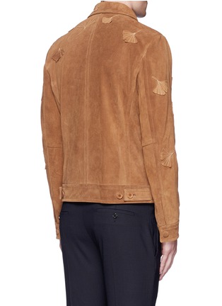 Back View - Click To Enlarge - CARVEN - Ginkgo patch appliqué suede jacket