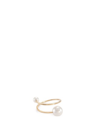 Main View - Click To Enlarge - SOPHIE BILLE BRAHE - 'Louise' Akoya pearl 14k yellow gold open ring