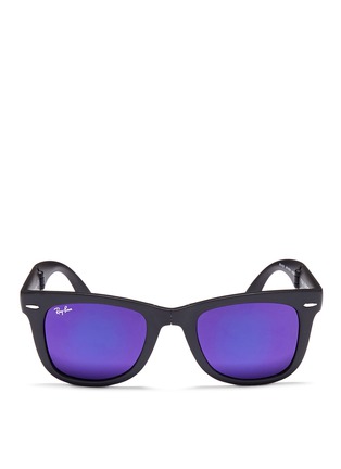 Main View - Click To Enlarge - RAY-BAN - 'Wayfarer Folding Classic' acetate mirror sunglasses