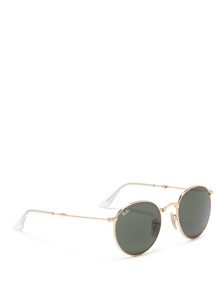 Figure View - Click To Enlarge - RAY-BAN - 'RB3532 Folding Round' metal sunglasses