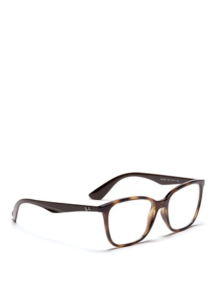 Figure View - Click To Enlarge - RAY-BAN - 'RB7066' tortoiseshell effect acetate optical glasses