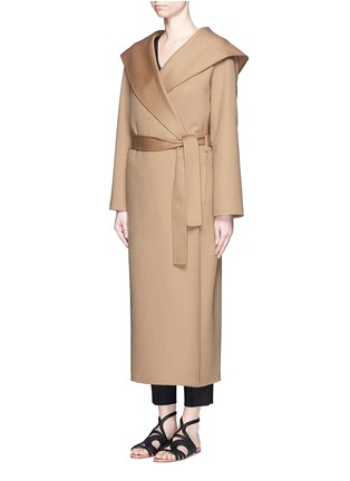 Front View - Click To Enlarge - THE ROW - 'Muna' wool melton belted wrap coat