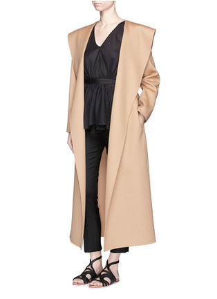 Figure View - Click To Enlarge - THE ROW - 'Muna' wool melton belted wrap coat