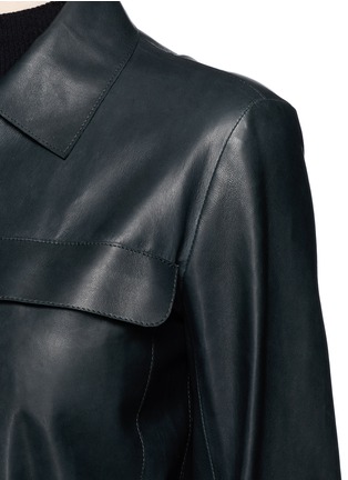 Detail View - Click To Enlarge - THE ROW - 'Melka' flap pocket leather long coat