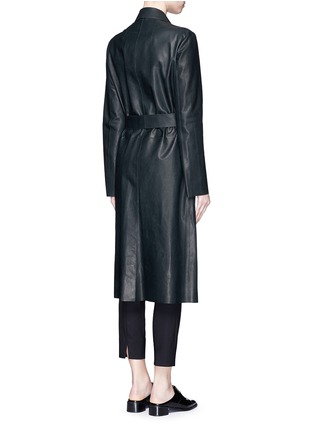 Back View - Click To Enlarge - THE ROW - 'Melka' flap pocket leather long coat