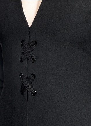 Detail View - Click To Enlarge - ELIZABETH AND JAMES - 'Perla' lace-up V-neck maxi dress
