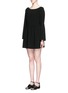 Front View - Click To Enlarge - ELIZABETH AND JAMES - 'Taj' gathered crepe dress