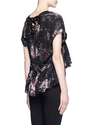 Back View - Click To Enlarge - ELIZABETH AND JAMES - 'Circle Sissy' swirl print silk georgette ruffle top