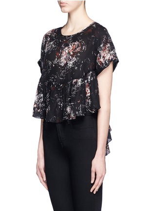 Front View - Click To Enlarge - ELIZABETH AND JAMES - 'Circle Sissy' swirl print silk georgette ruffle top