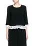 Main View - Click To Enlarge - ELIZABETH AND JAMES - 'Yuri' floral embroidery silk ruffle hem top