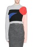 Main View - Click To Enlarge - COCURATA - 'Dot Diamond' Trudy Benson intarsia cropped sweater