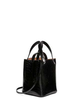 Front View - Click To Enlarge - ALAÏA - Croc embossed mini leather bucket tote