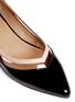 Detail View - Click To Enlarge - PEDDER RED - Vinyl stripe patent leather flats