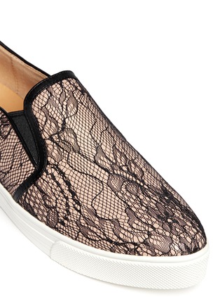 Detail View - Click To Enlarge - PEDDER RED - Lace overlay skate slip-ons