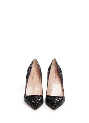 Figure View - Click To Enlarge - KATE SPADE - 'Licorice' glitter satin pumps