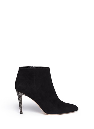 Main View - Click To Enlarge - KATE SPADE - 'Niko' coarse glitter heel suede ankle boots