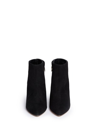 Figure View - Click To Enlarge - KATE SPADE - 'Niko' coarse glitter heel suede ankle boots