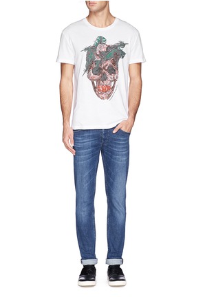 Figure View - Click To Enlarge - ALEXANDER MCQUEEN - Feather skull print T-shirt
