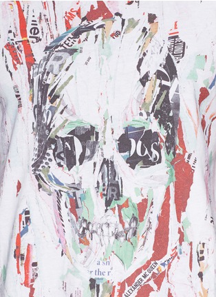 Detail View - Click To Enlarge - ALEXANDER MCQUEEN - Scrap paper skull print T-shirt