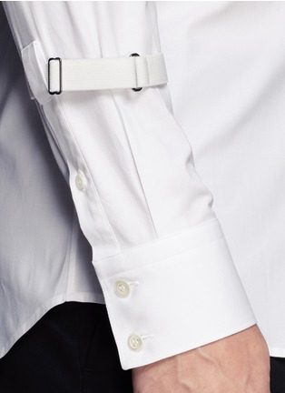  - ALEXANDER MCQUEEN - Elastic strap piqué panel poplin shirt