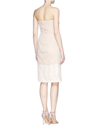Back View - Click To Enlarge - ALEXANDER MCQUEEN - Floral lace bustier chiffon dress