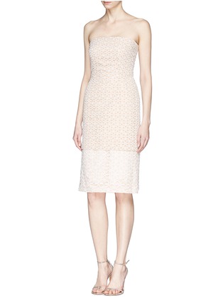Figure View - Click To Enlarge - ALEXANDER MCQUEEN - Floral lace bustier chiffon dress