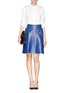 Figure View - Click To Enlarge - ALEXANDER MCQUEEN - Floral laser cutout leather wrap skirt