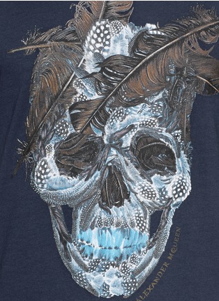 Detail View - Click To Enlarge - ALEXANDER MCQUEEN - Feather skull print T-shirt