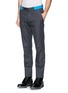 Front View - Click To Enlarge - ALEXANDER MCQUEEN - Contrast belt cotton twill pants