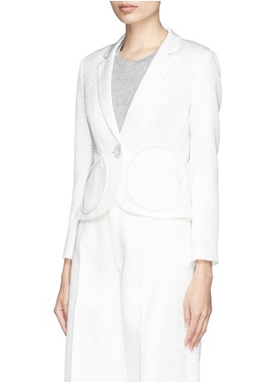 Front View - Click To Enlarge - CHICTOPIA - Circle pocket jacquard tailored jacket