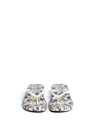 Figure View - Click To Enlarge - TORY BURCH - 'Thandie' tie dye print wedge thong sandals