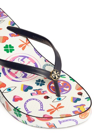 Detail View - Click To Enlarge - TORY BURCH - 'Thandie' assorted print wedge flip flops