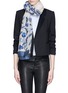 Figure View - Click To Enlarge - ARMANI COLLEZIONI - Floral appliqué silk-blend scarf
