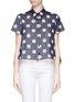 Main View - Click To Enlarge - ARMANI COLLEZIONI - Polka dot insert cropped shirt