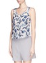 Front View - Click To Enlarge - ARMANI COLLEZIONI - Floral jacquard front tank top