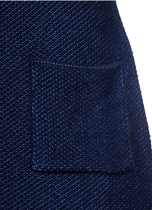 Detail View - Click To Enlarge - ARMANI COLLEZIONI - Basketweave intarsia knit long cardigan
