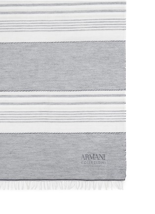 Detail View - Click To Enlarge - ARMANI COLLEZIONI - Bayadere stripe cotton blend scarf