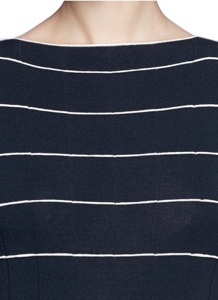 Detail View - Click To Enlarge - ARMANI COLLEZIONI - Stripe piping jersey dress