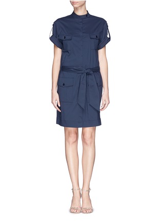 Main View - Click To Enlarge - ARMANI COLLEZIONI - Dropped waist twill shirt dress