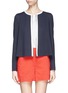 Main View - Click To Enlarge - ARMANI COLLEZIONI - Collarless contrast trim Milano knit jacket