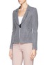 Front View - Click To Enlarge - ARMANI COLLEZIONI - Basketweave jacquard tailored jacket