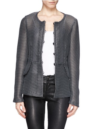 Main View - Click To Enlarge - ARMANI COLLEZIONI - Peplum weft weave jacket